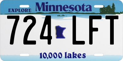 MN license plate 724LFT