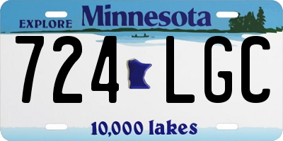MN license plate 724LGC