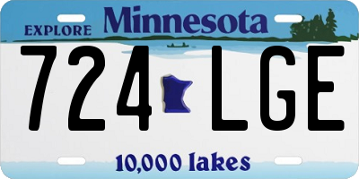 MN license plate 724LGE