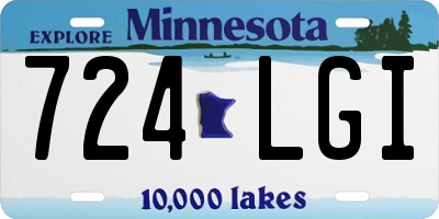 MN license plate 724LGI