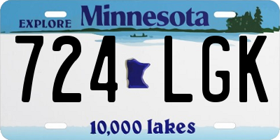 MN license plate 724LGK