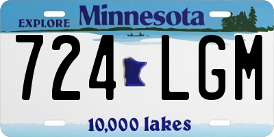 MN license plate 724LGM