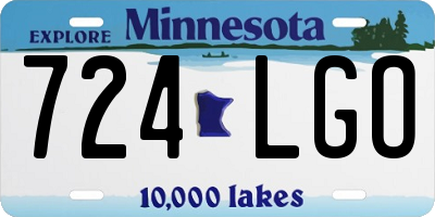 MN license plate 724LGO