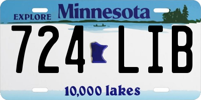 MN license plate 724LIB