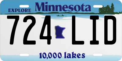 MN license plate 724LID