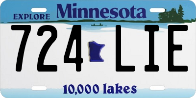MN license plate 724LIE