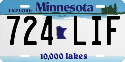 MN license plate 724LIF