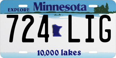 MN license plate 724LIG