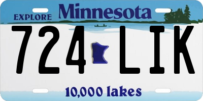 MN license plate 724LIK