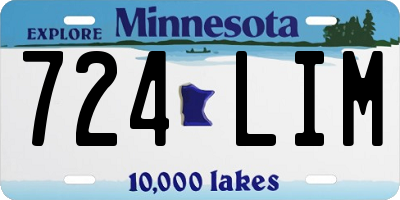 MN license plate 724LIM