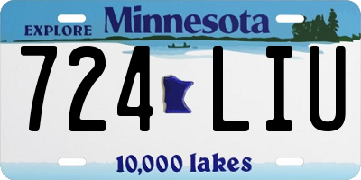 MN license plate 724LIU