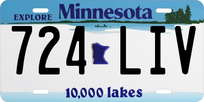 MN license plate 724LIV