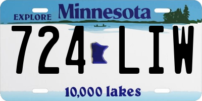 MN license plate 724LIW