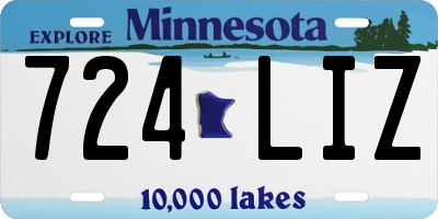 MN license plate 724LIZ