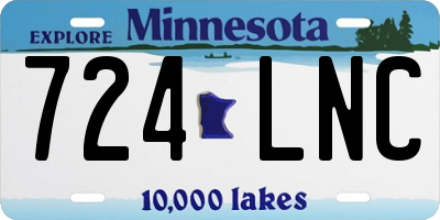 MN license plate 724LNC