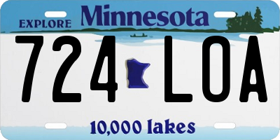 MN license plate 724LOA
