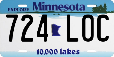MN license plate 724LOC
