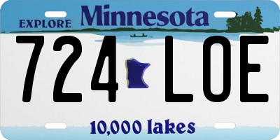MN license plate 724LOE