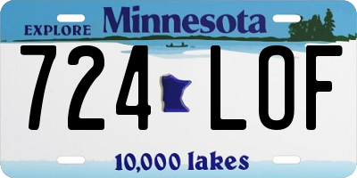 MN license plate 724LOF