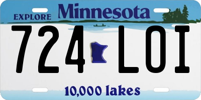 MN license plate 724LOI