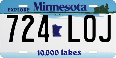MN license plate 724LOJ