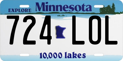 MN license plate 724LOL