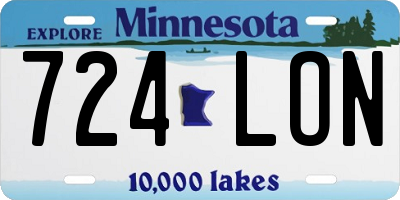 MN license plate 724LON