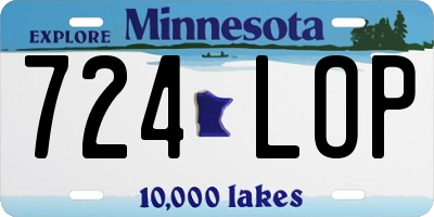 MN license plate 724LOP