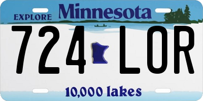 MN license plate 724LOR