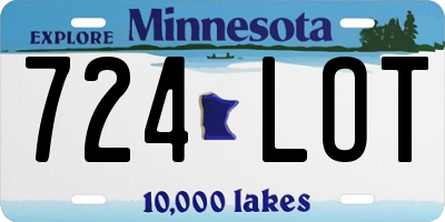MN license plate 724LOT