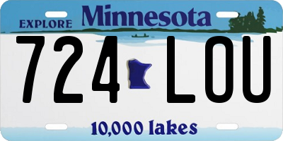 MN license plate 724LOU