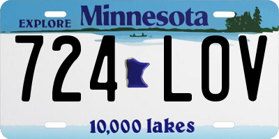 MN license plate 724LOV