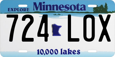 MN license plate 724LOX