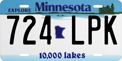 MN license plate 724LPK