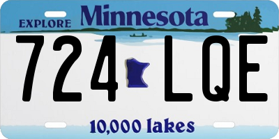 MN license plate 724LQE