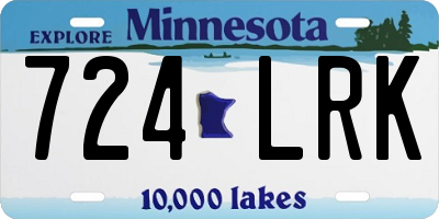 MN license plate 724LRK