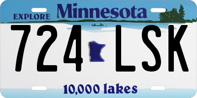 MN license plate 724LSK