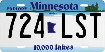 MN license plate 724LST
