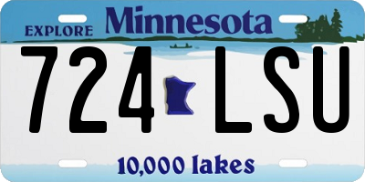 MN license plate 724LSU