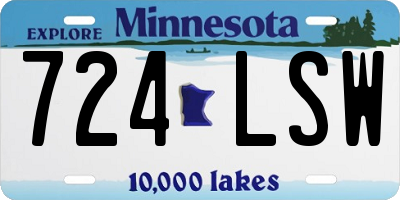 MN license plate 724LSW