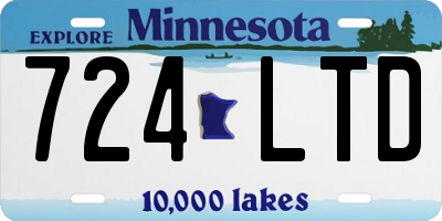 MN license plate 724LTD
