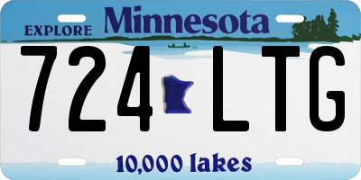 MN license plate 724LTG