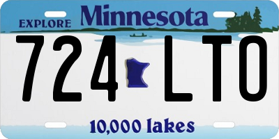 MN license plate 724LTO