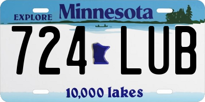 MN license plate 724LUB