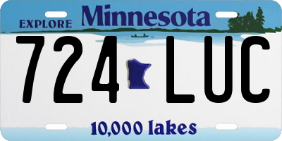 MN license plate 724LUC