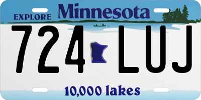 MN license plate 724LUJ