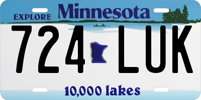 MN license plate 724LUK