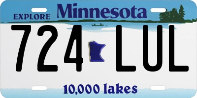 MN license plate 724LUL