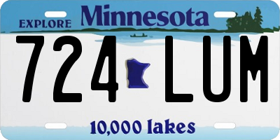 MN license plate 724LUM