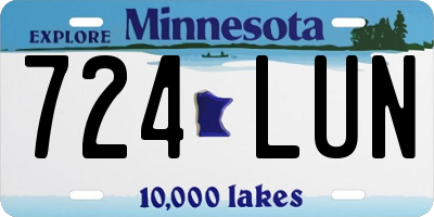 MN license plate 724LUN